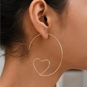 Heart hoop earrings
